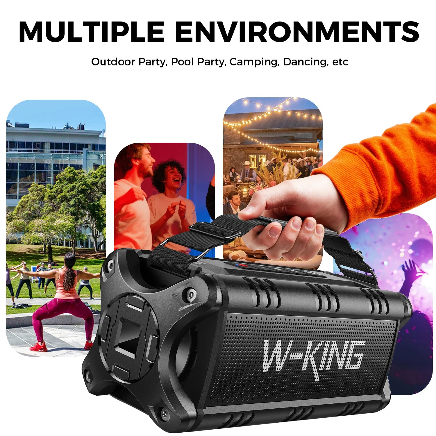 W-KING Bluetooth Speaker, 90W Peak 50W RMS IPX6 Waterproof Loud Speakers Bluetooth Wireless, Large Outdoor Portable Speaker