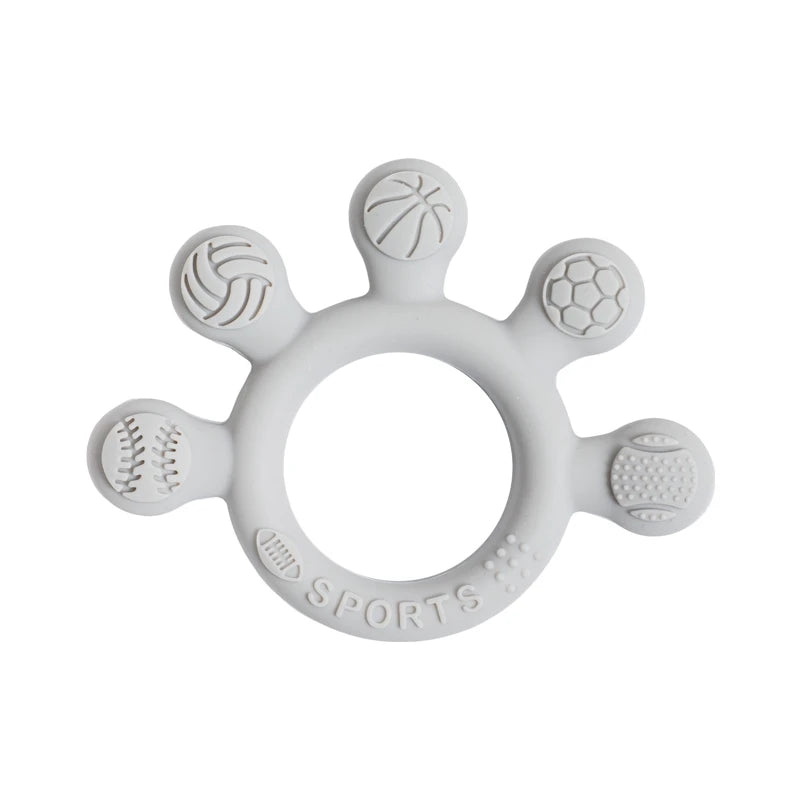 Silicone Teether Ring BPA Free — Baby Chewing Toy | 0-12 Months Gift