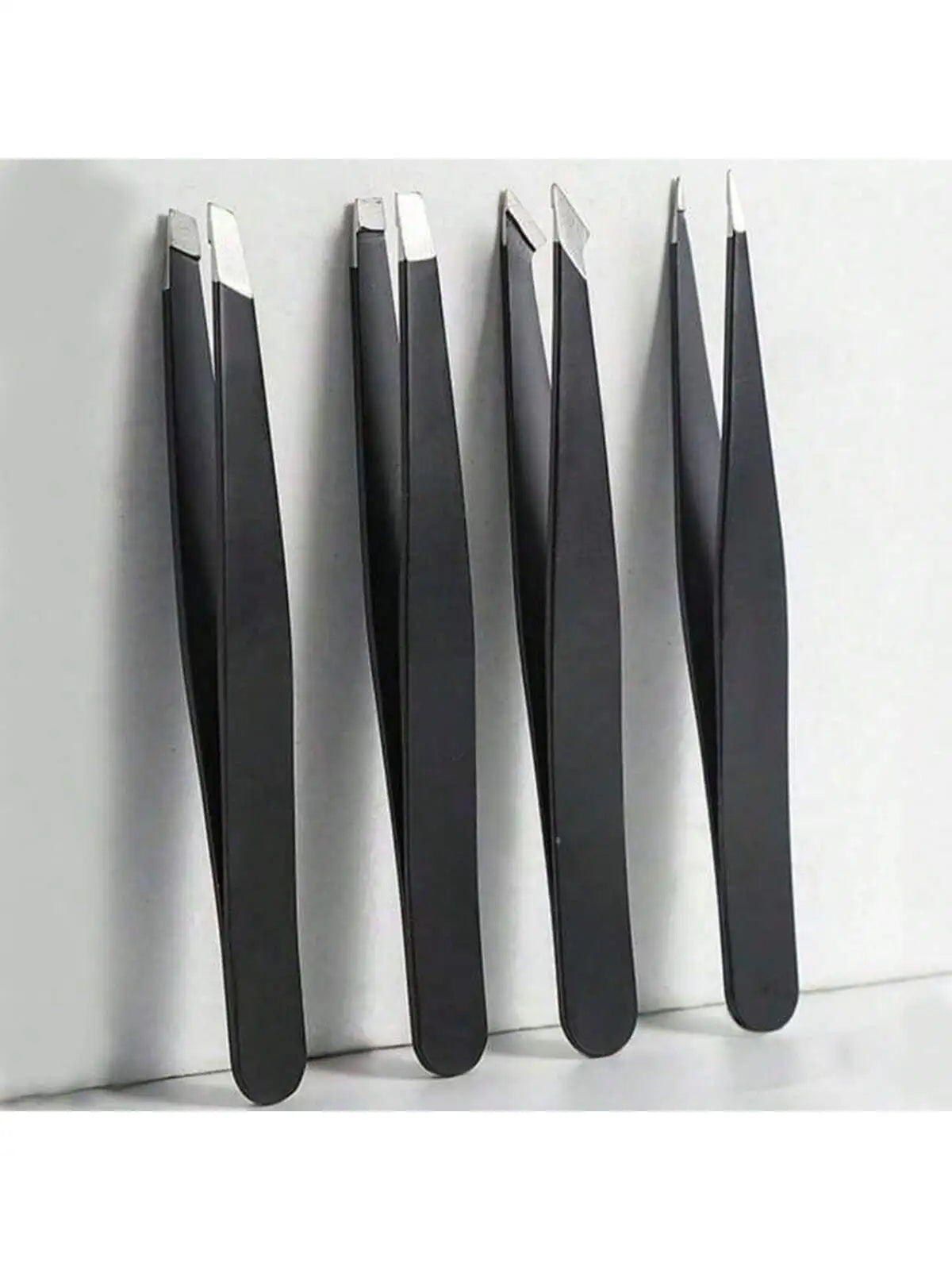 4-Pack Multi-purpose Stainless Steel Tweezers, Eyebrow Tightening Facial Hair Trimmer, Eye Shaping Makeup Tool Set