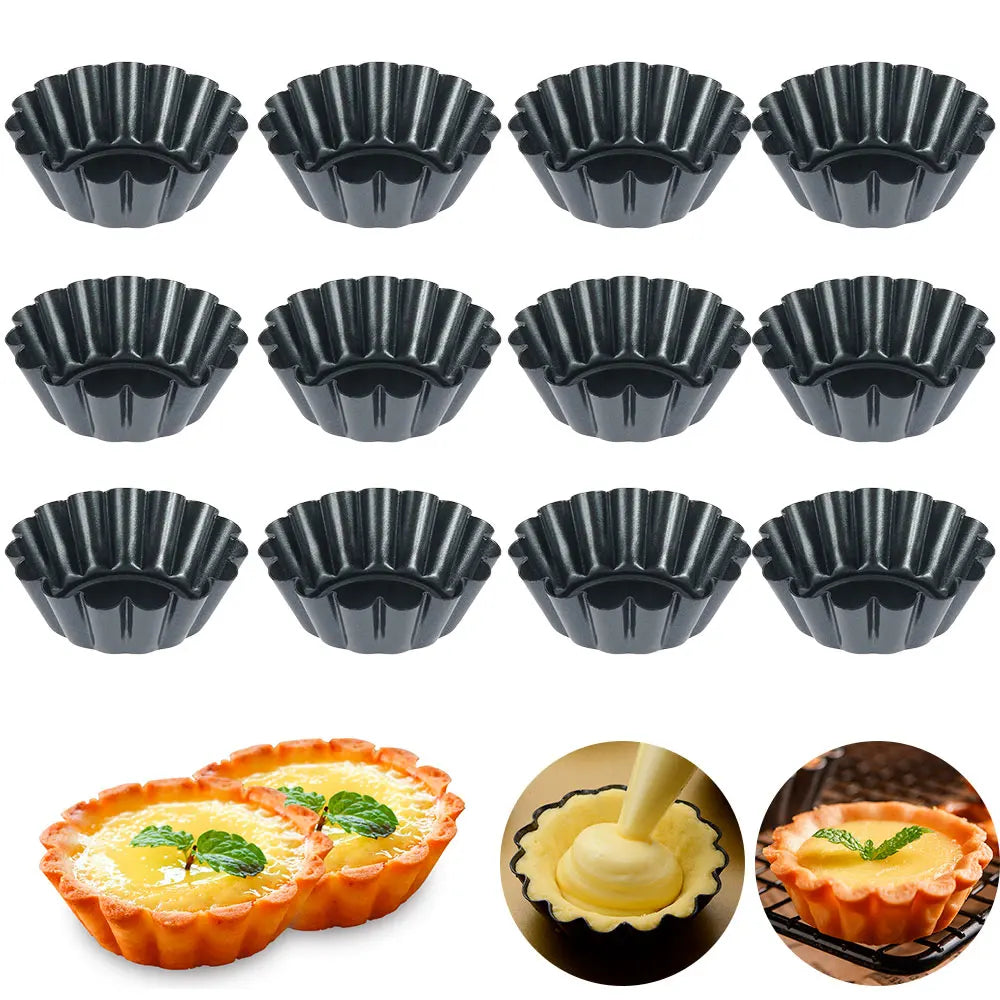 12pcs Moldes Antiadherentes para Tarta, Quiche y Flan | Pizza y Muffins 🍕
