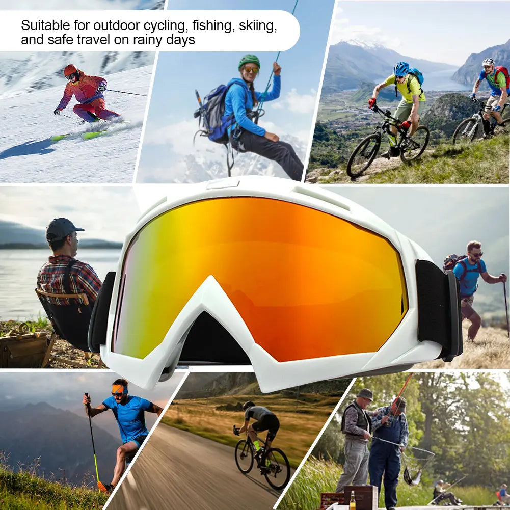 Motorcycle Glasses Windproof Snowboard Goggles Anti-Fog Protective Goggles UV Protection for Winter Outdoor Sport