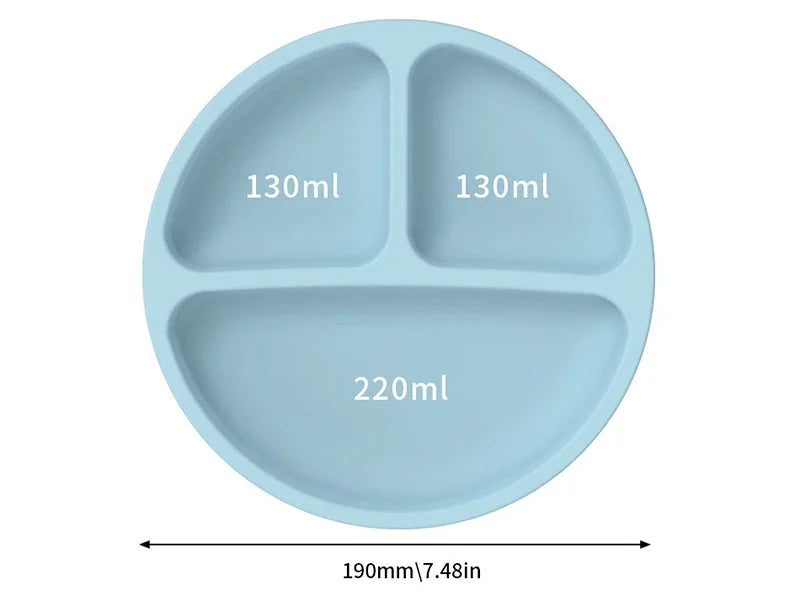 Set de Vajilla de Silicona para Bebé | Bol, Plato, Vaso, Cuchara y Tenedor 🍼