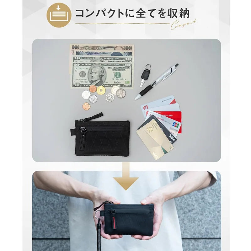 Zipper Rfid Wallet Mini Coin Purse Women Men's Nylon Short Wallet Retro Key Card Holder Small Money Bag Trend Youth Mini Handbag