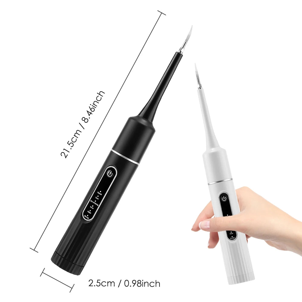 Electric Tooth Cleaner Waterproof Toothbrush Sonic Vibration Dental Scaler Plaque Calculus Tartar Remover With 5pcs Brush Heads
