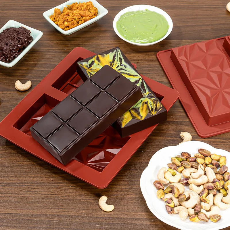 Molde de Silicona para Barra de Chocolate Dubai | Pistacho | Candy Mold 🍫