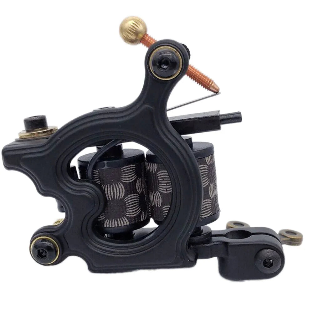 Professional Coil Tattoo Machine Gun 10 Wraps Cast Iron Tattoo Coil Machine for Tattoo Liner and Shader Traditional Tattoo Gun