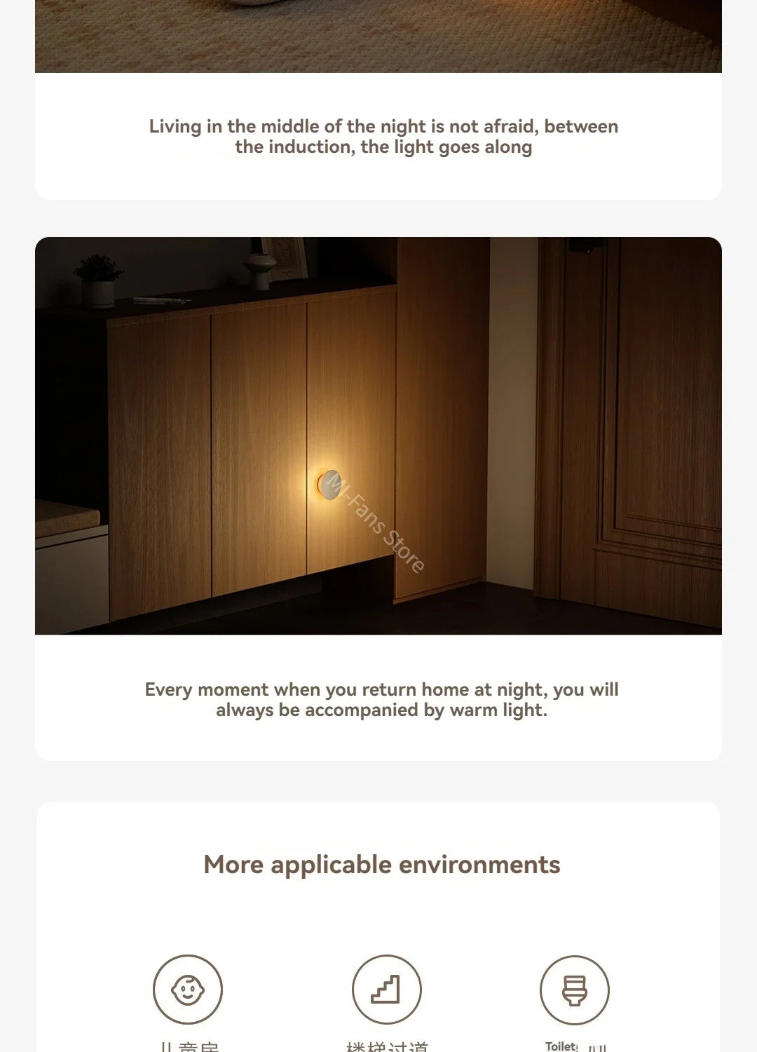 Xiaomi Mijia Night Light 3 Type-C Rechargeable 600mAh Dual Sensor Automatic Induction Brightness Adjustable Soft Night Lamps