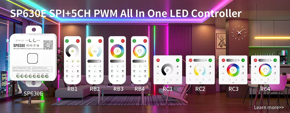 Tira LED SK6812 RGBW/RGBWW DC12V | Direccionable | 30/60/144 LEDs/m | IP30/65/67 | PCB Negro/Blanco | 1-5m - Firu Total Sales