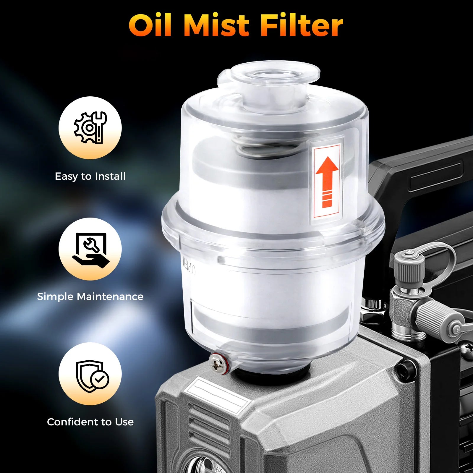 Vacuum Pump Exhaust Oil Mist Filter Oil Spray Arrester/ Fume Separator Exhaust Filter Kf25 Interface