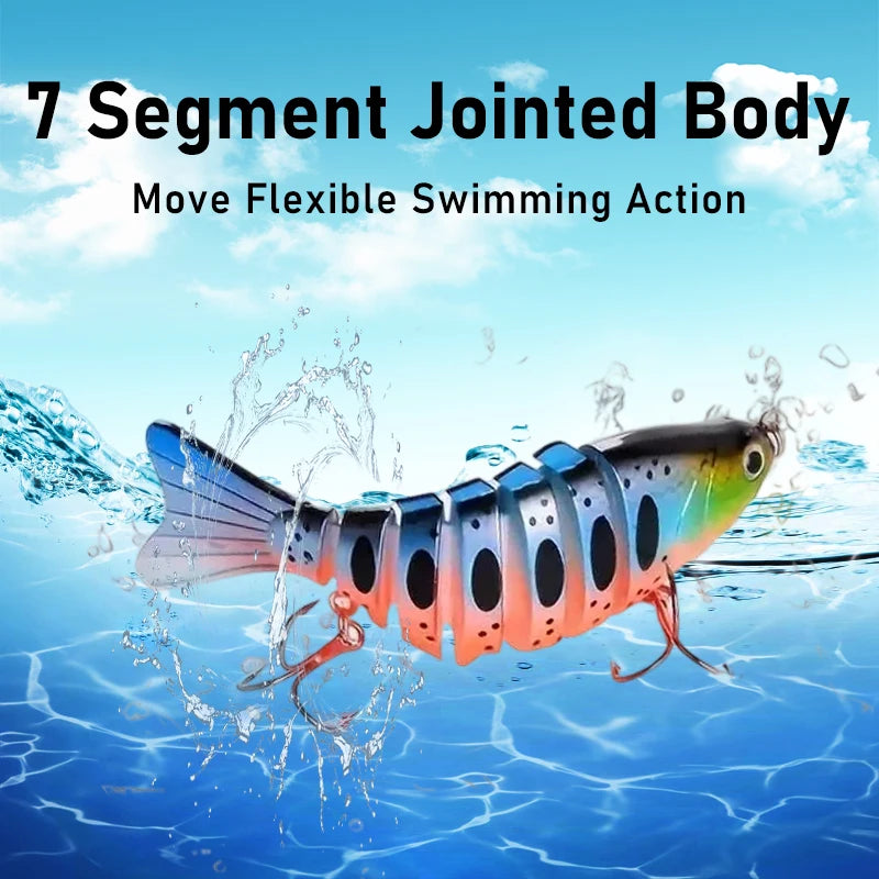 5 Packaged in Multiple Sections Swim bait Fishing Lure Set Realistic Fish Design Treble Hook Sinking