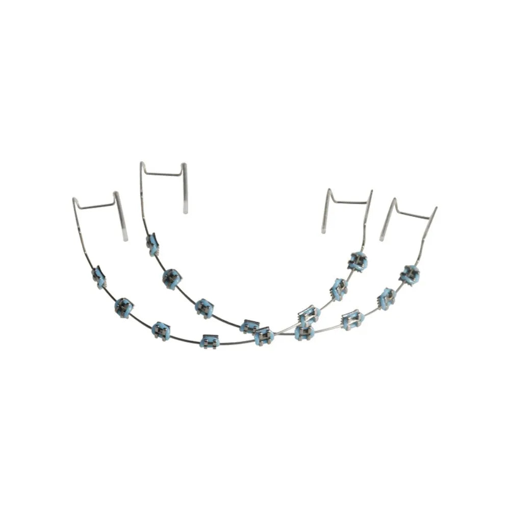 1 Pair Colorful Temporary Tooth Decoration with Metal Wires Dental Decorations Orthodontic Ligature Ties Braces Fake Brackets