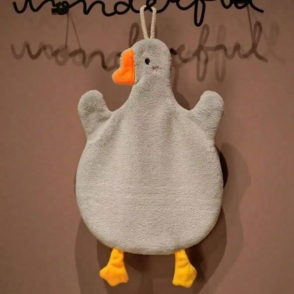 1pc Decorative Goose Hand Towel - Soft Coral Fleece, Adds A Touch Of Charm To Your Home ﻿