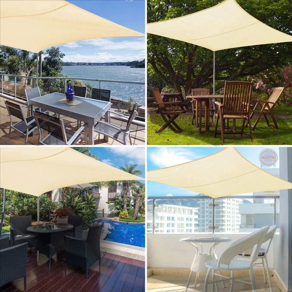 2x3/3x4/4x5/5x6M Sun Shade Sail Waterproof Outdoor Square Rectangle Garden Patio UV Block Party Canopy Pool Camp Awning Shelter