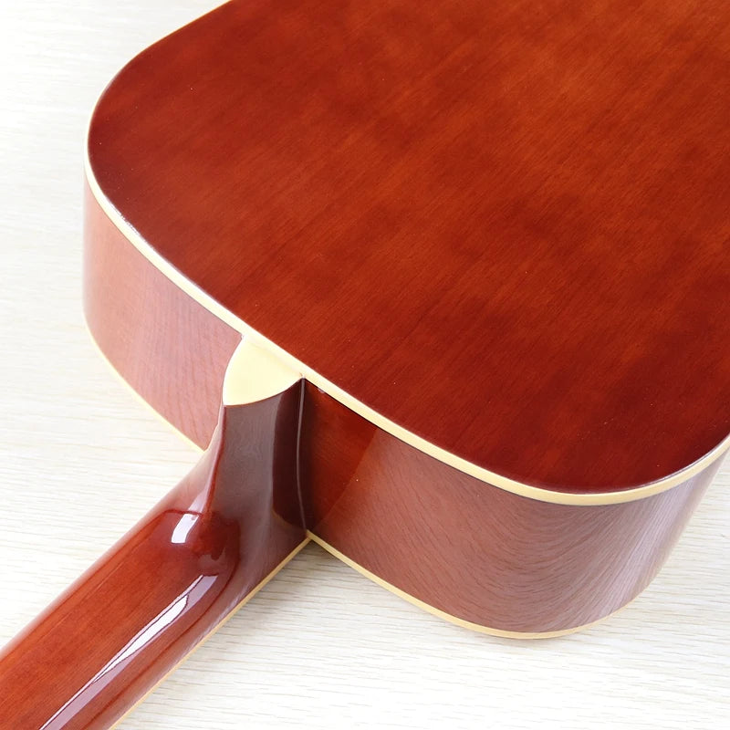 Guitarra Acústica de 12 Cuerdas 41" | Madera Spruce | Diseño Folk | Negro y Natural 🎸