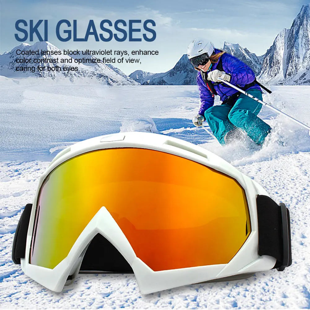 Motorcycle Glasses Windproof Snowboard Goggles Anti-Fog Protective Goggles UV Protection for Winter Outdoor Sport