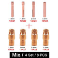 Argon Welding Torch Consumable Collet Body 1.0mm 1.6mm 2.0mm 2.4mm 3.2mm 4.0mm WP9 WP20 WP25 TIG Tungstens Electrodes Collet