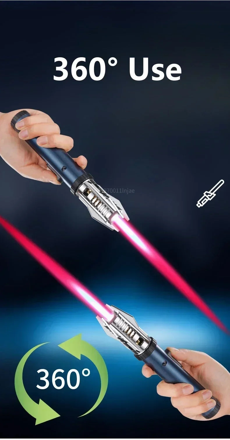 Planet Lightsaber Metal Outdoor Windproof Turbine Torch Jet Lighter BBQ Welding Cigar Tool Butane Gas Lighter 360° Gun