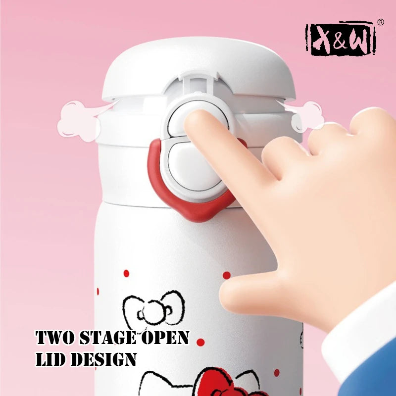 X&W 500ML for Sanrio My Melody Thermos Cups Cartoon Stainless Steel Vacuum Flask Student Cute Insulated Water Bottles Kids Cup