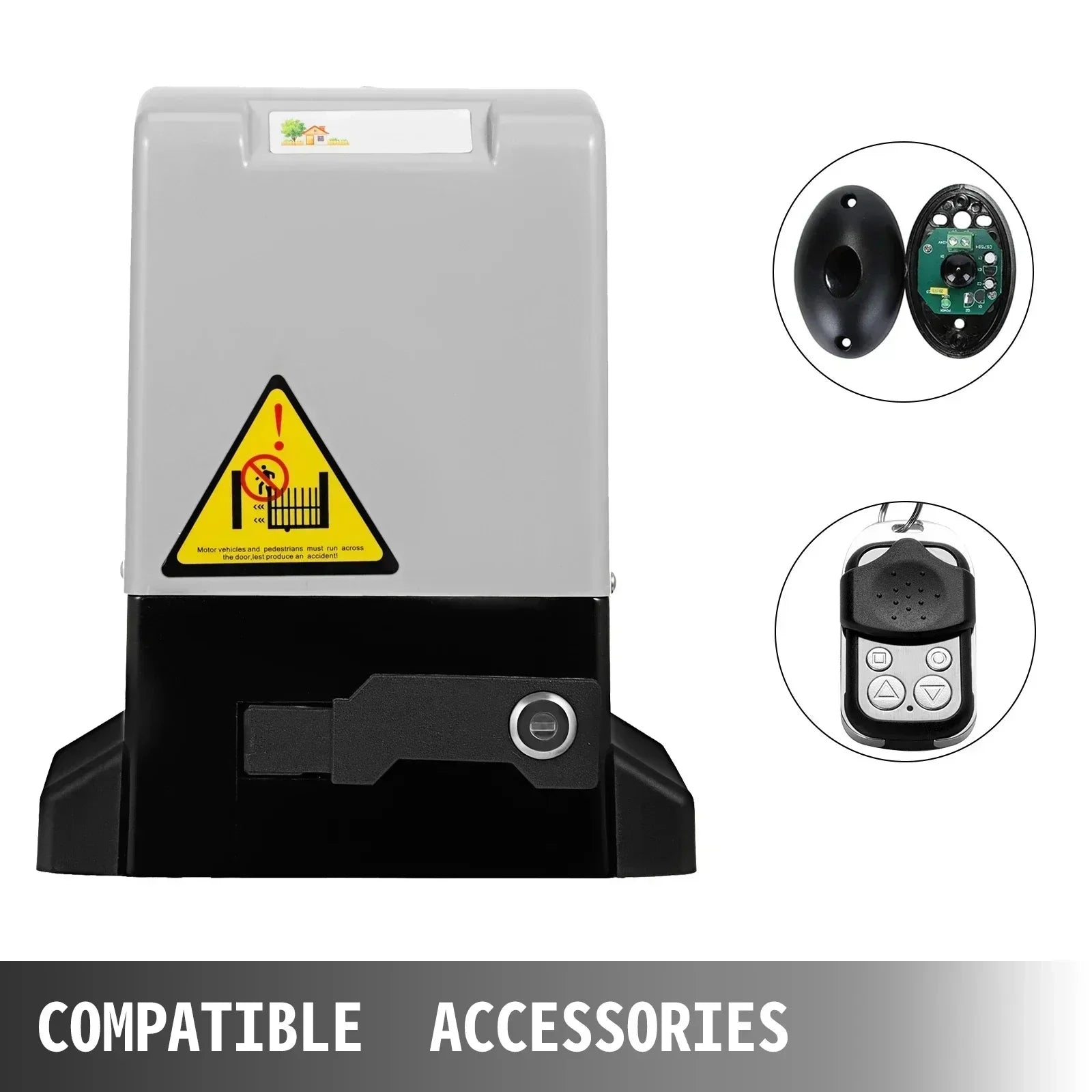 Gate Opener 1300LBS Electric Garage Door Opener Automatic Sliding 2 Keys With 4m Racks Operator for Hotel Factory School