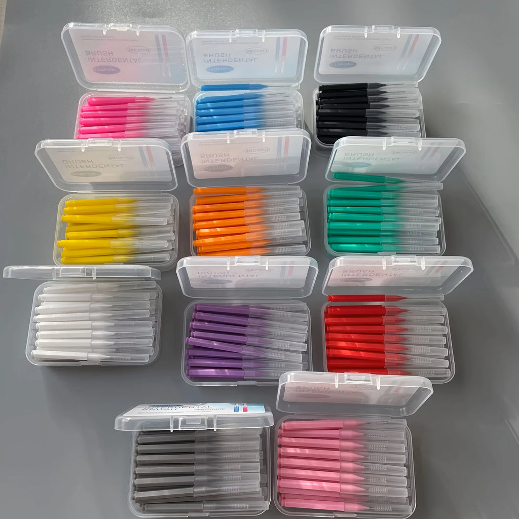 30pcs Interdental Brushes Dental Brush Between Teeth For Dental Orthodontic Clean Between Teeth Cleaning Tools Soft Brushes
