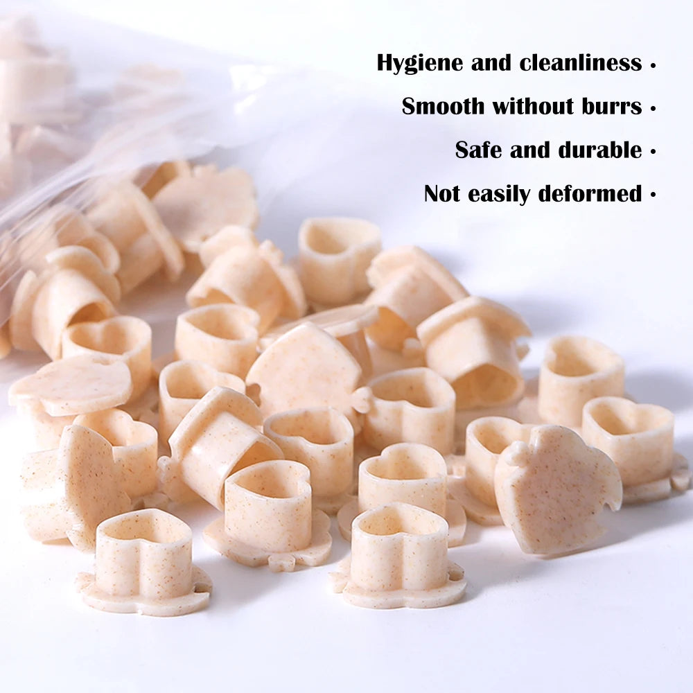 50/100/200pcs Biodegradable Tattoo Ink Cups Heart Shaped Base ECO-Friendly Disposable Spliced Pigment Caps Tattoo Accessories
