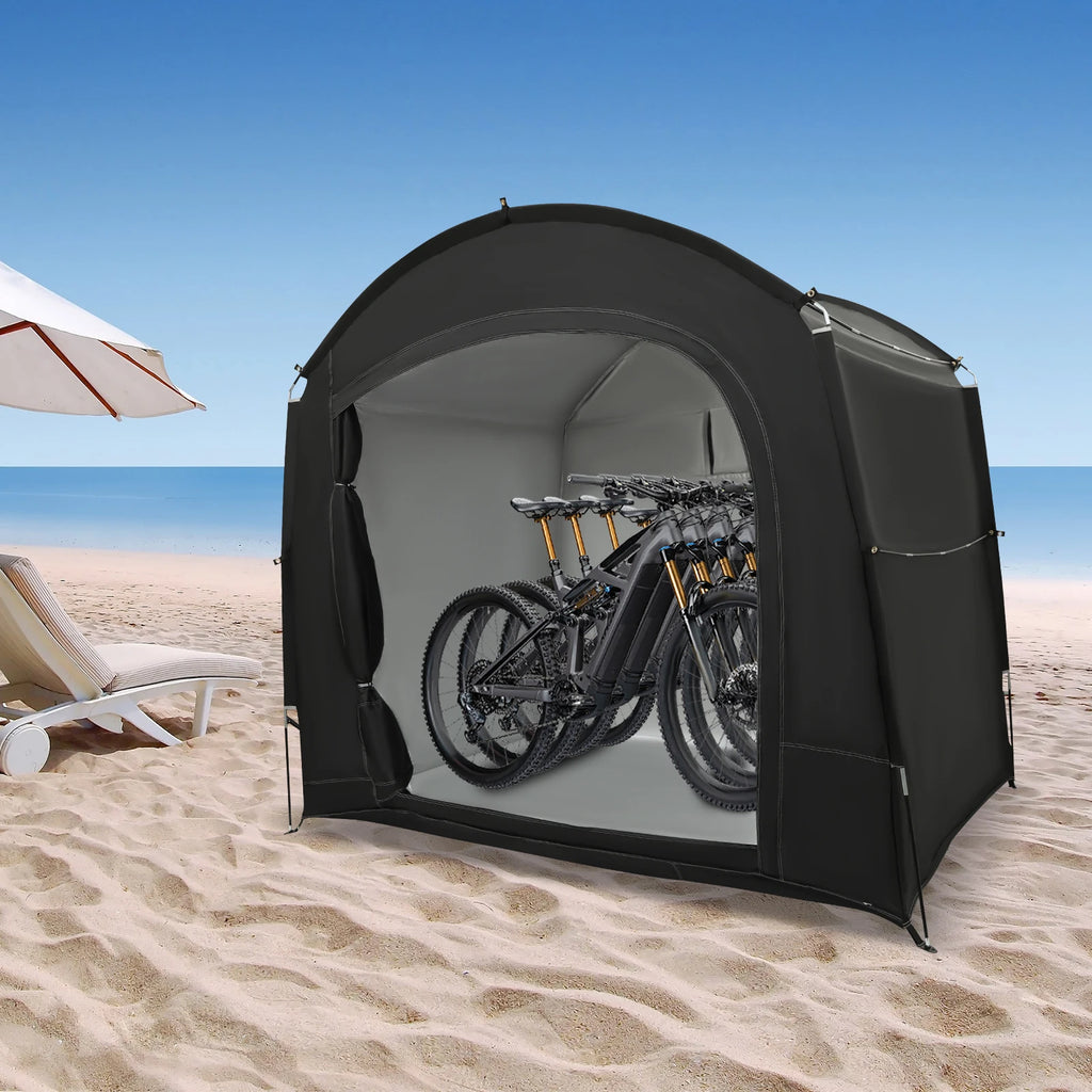 Outdoor 210D Oxford Cloth and Fiberglass Travel Bike Storage Tent for 1-4 Bikes Portable Waterproof Bicycle Shelter Tent Cover