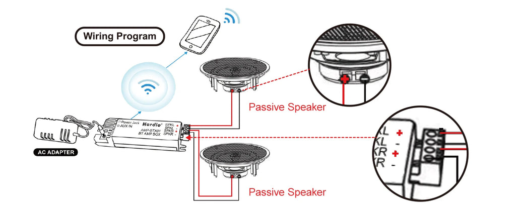 Herdio 4PCS 4'' 160W Marine Waterproof Bluetooth Speaker HIFI Full Range Stereo Motorcycle Boat UV-Proof Outdoor Sound Box
