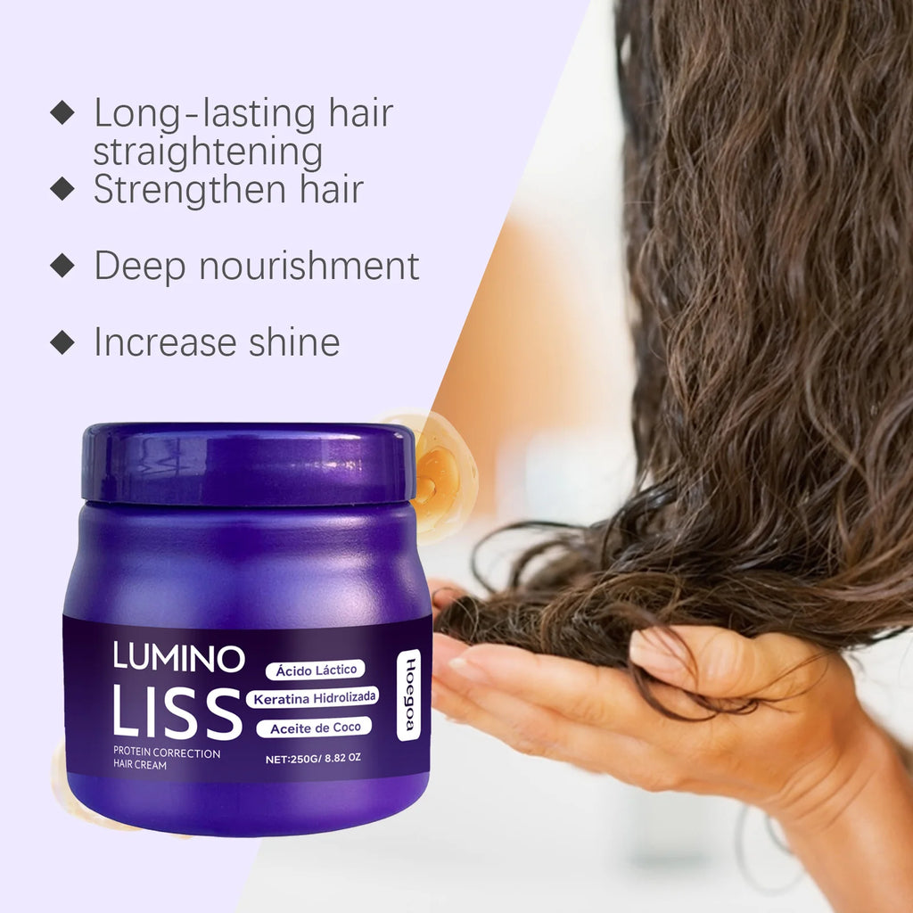 Protein Straightening Cream Smooth Hair Repair Frizz Curls Naturally Without Damaging Hair Nourishes Softens Hair Creating Silky