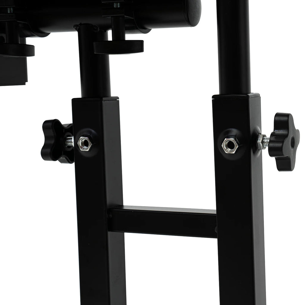Portable Adjustable Height Tattoo Workstation Dual Surface Black Iron & Density Board Table 57.5-90cm12.5kg Load-Bearing