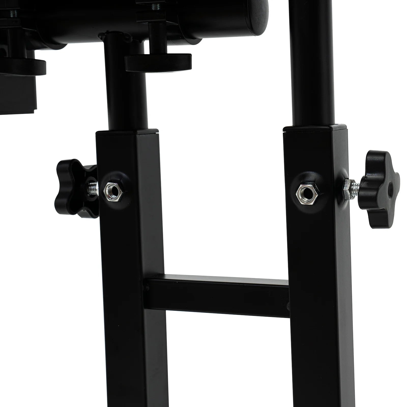 Portable Adjustable Height Tattoo Workstation Dual Surface Black Iron & Density Board Table 57.5-90cm12.5kg Load-Bearing