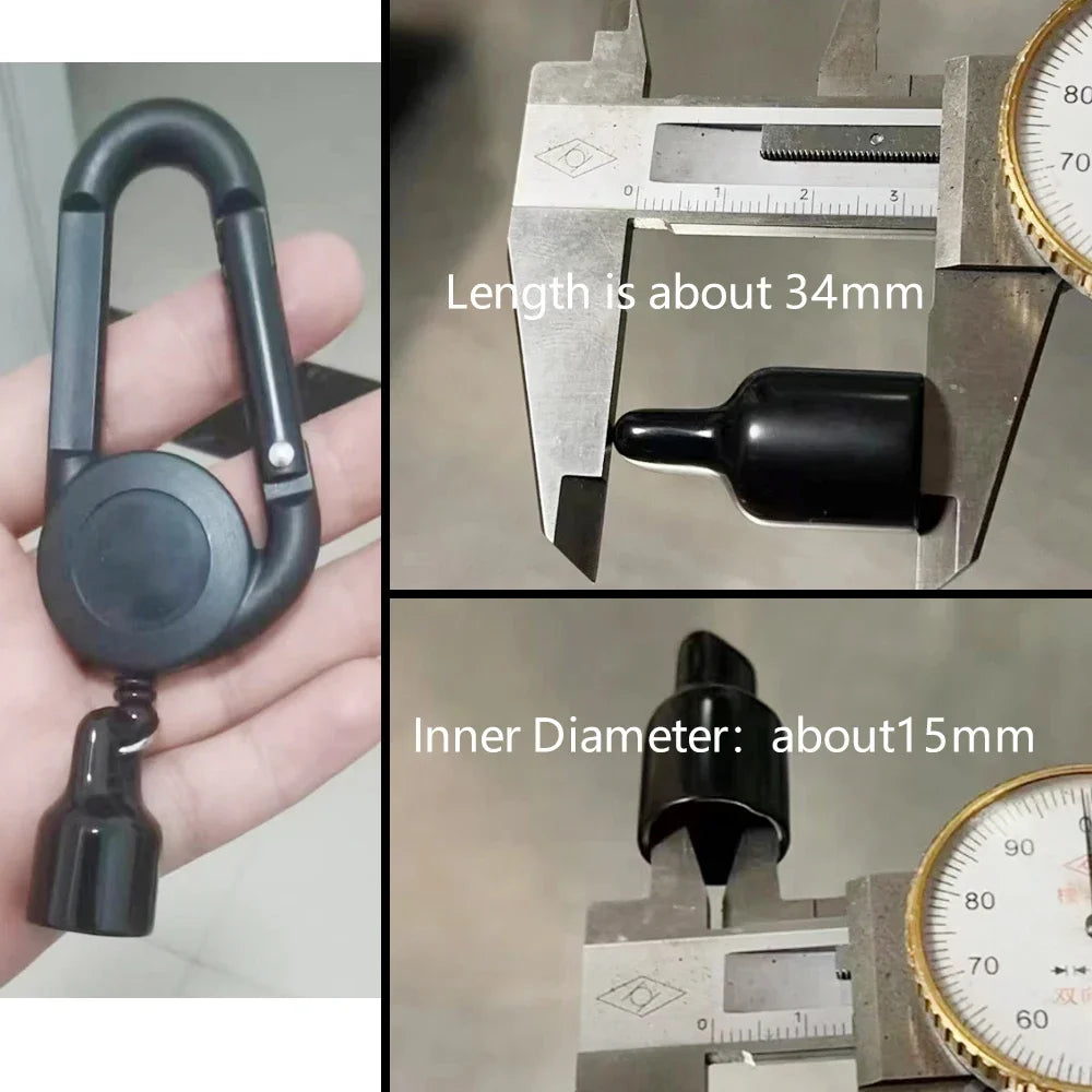 1Pcs Lighter Holder Sleeve Clip With Retractable Keychain Carabiner Windproof Lighter Protective Cover Smoking Accessories