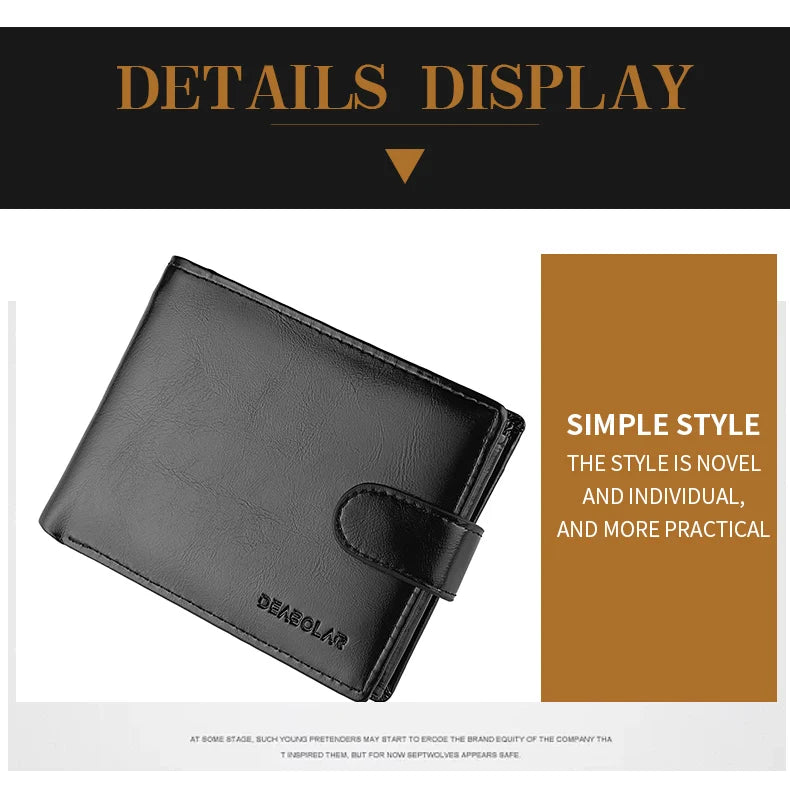 Men's Wallet Large Capacity Multi-Function Short Wallet Multi-slot Zipper Coin ID Credit Card Holder Men's Wallet