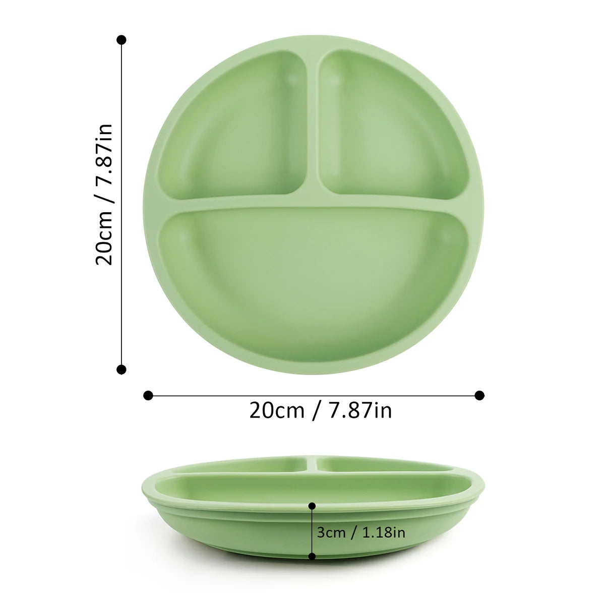 Plato de Silicona con Ventosa para Bebé | Sin BPA | Entrenamiento de Alimentación