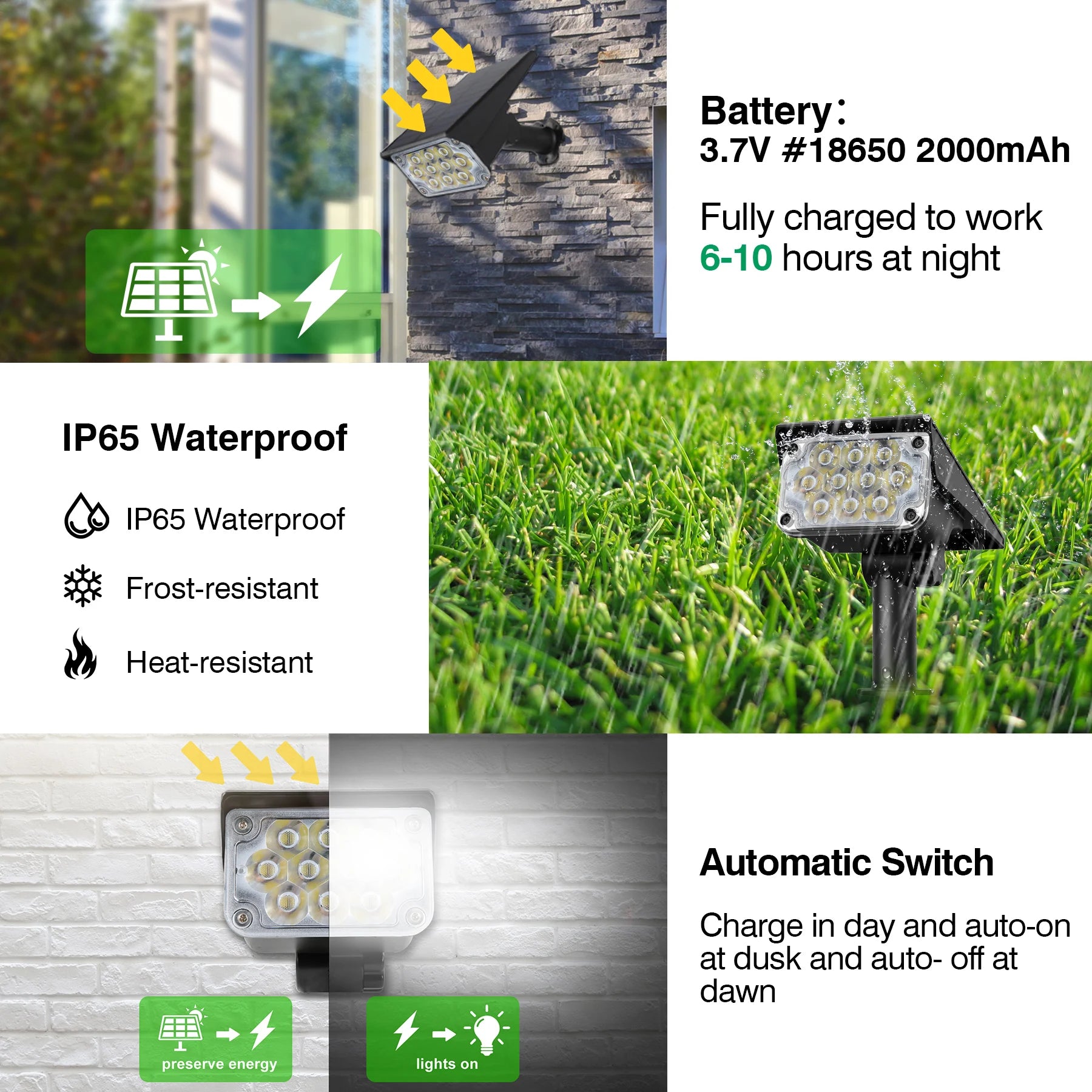 Foco Solar Exterior IP65 T-SUNRISE | Temperatura Ajustable | Super Brillante | 1/2/4pcs ☀️ - Firu Total Sales