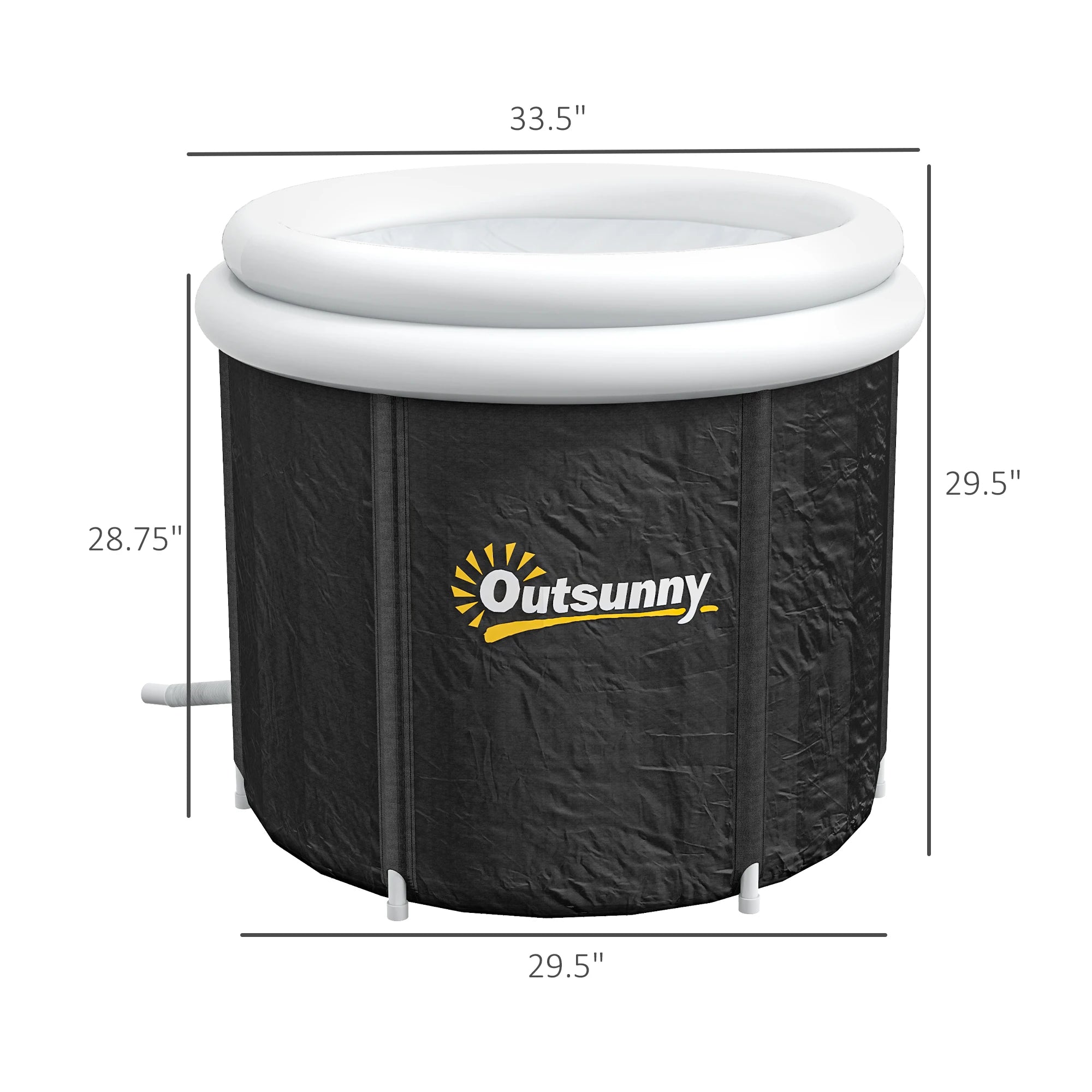 Inflatable Ice Bath Tub 100 Gallon Cold Plunge Pool for Athletes Recovery with Thermal Cover Hand Pump Carry Bag Blue and Black