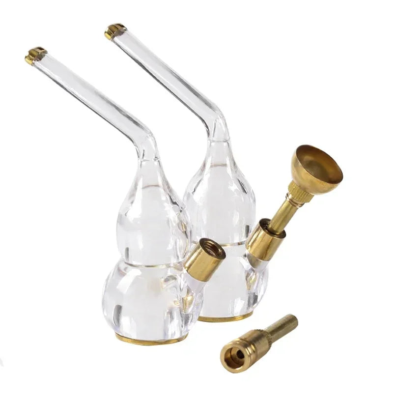 Portable Acrylic gourd water Smoking Pipe Microfilter Fashion Cigarette filter Reusable Washable Tobacco Pipe Smoke Accessories
