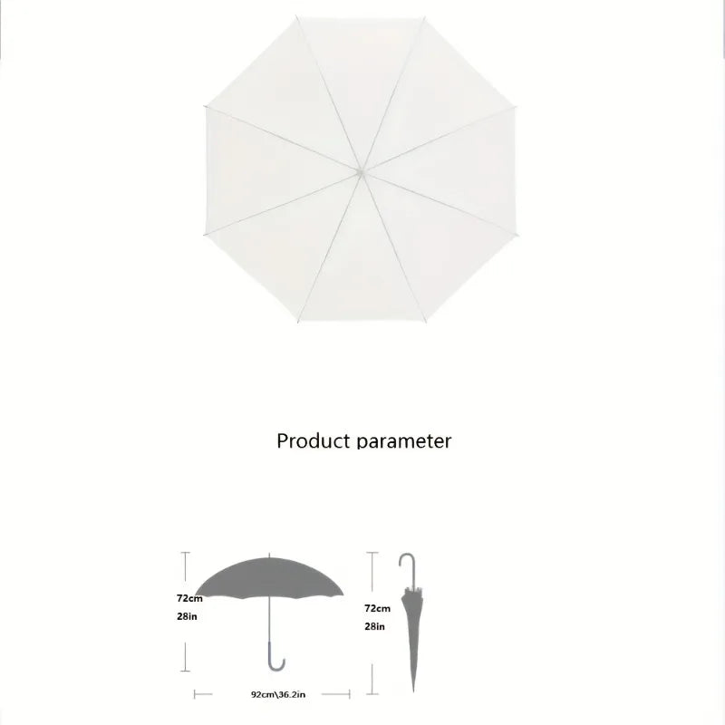 5-12pcs Frosted Transparent 90cm Umbrella Bulk Sets Woman Ultralight Metro Stations Wedding Travel 8 Bones Long Handle Umbrellas