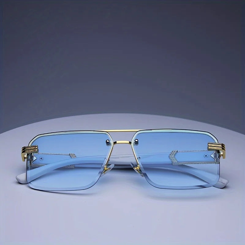 Fashion Rimless Frameless Sunglasses | Classic Small Square | Men & Women