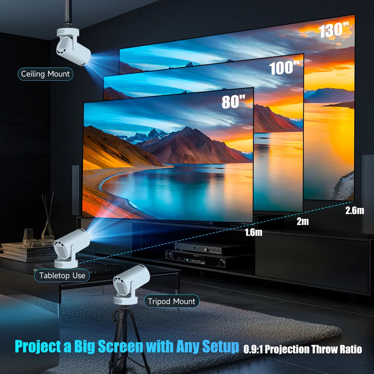 Proyector Magcubic HY300 Pro+ | Android 14 | WiFi 6 | BT5.4 | 8000 Lúmenes | Cine en Casa - Firu Total Sales