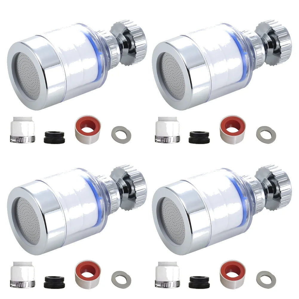 Kitchen Faucet Water Filter Pressurized Sink Filter Water Purifier 360° Tap Splash Proof Faucet Aerator Extender for Bathroom