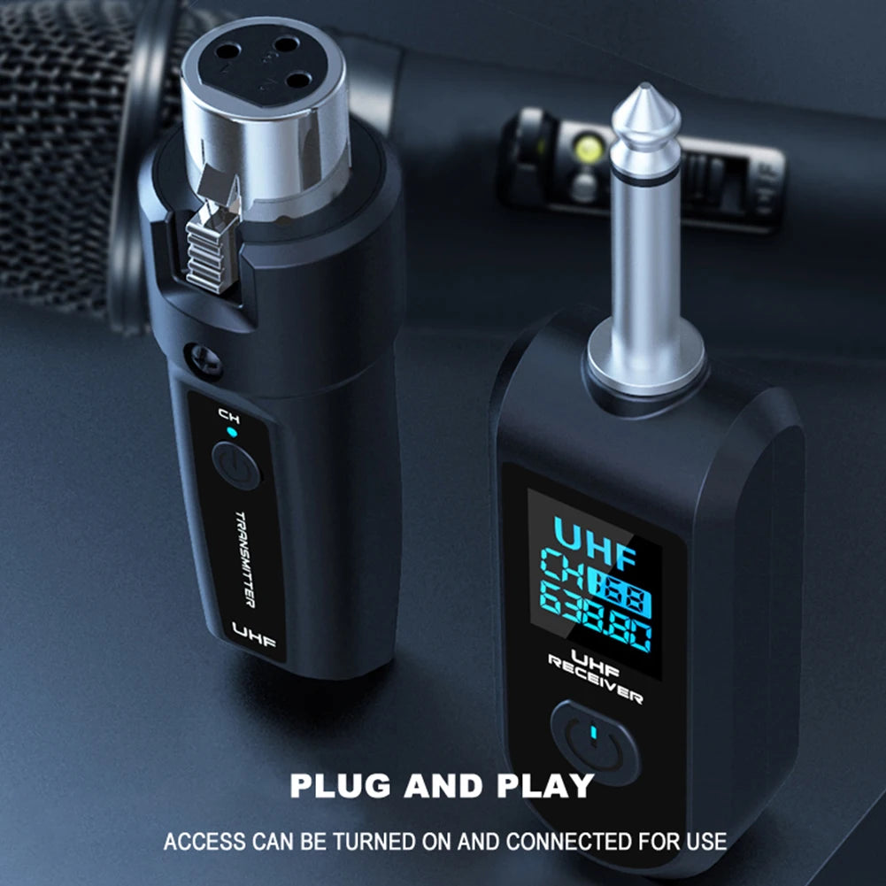 Wireless Microphone Converter XLR Transmitter and Receiver Signal Adapter for Audio Mixer Dynamic Mic Electric Guitar Bass