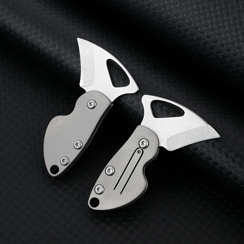 TC4 Titanium Alloy Woodpecker Folding Knife EDC Portable Keychain 7CR Steel Blade Knife Express Unpacking Pocket Knife EDC Tool
