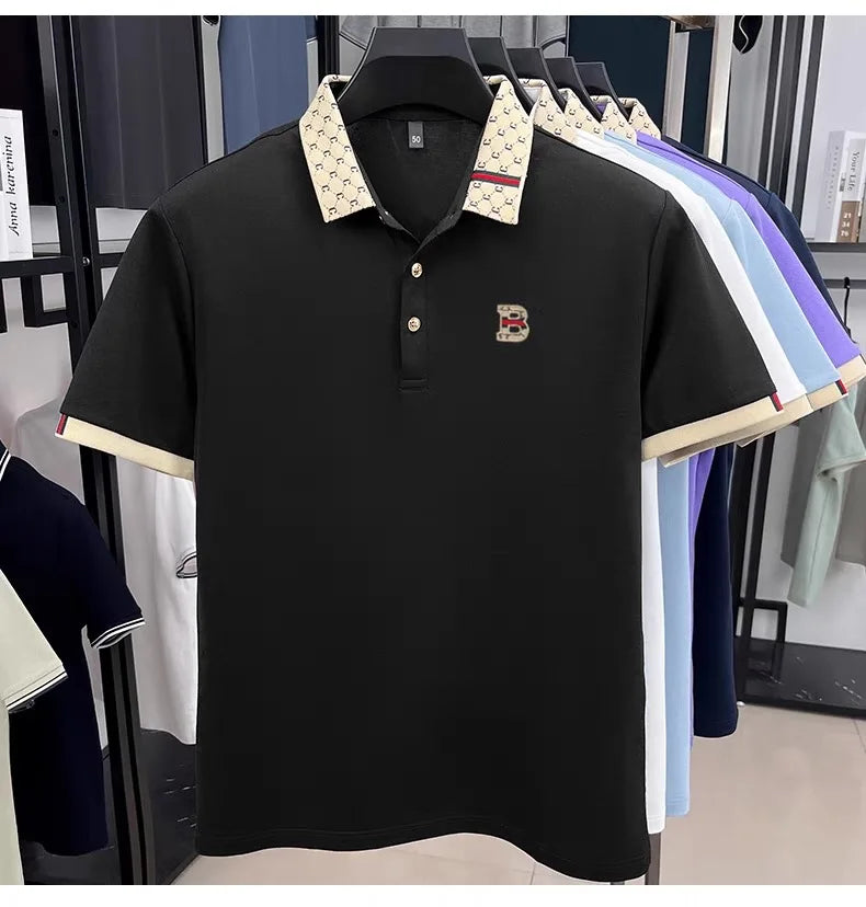 Polo Shirt Lujo Letra B Bordada | Manga Corta | Moda Verano para Hombre 👔