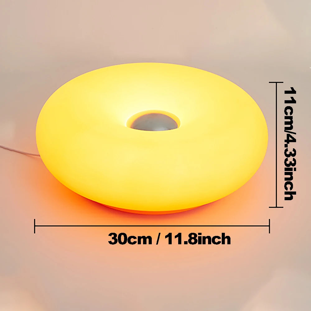 Bauhaus donut table lamp USB plug bedroom bedside decorative light living room dining room ambient light（Not glass）