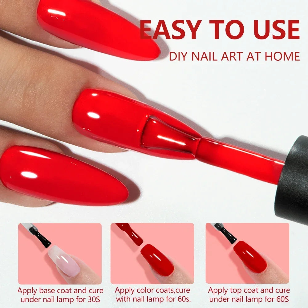 Esmalte Gel YOKEFELLOW 10ml | 122 Colores | Rojo Brillante | UV/LED Semipermanente 💅 - Firu Total Sales