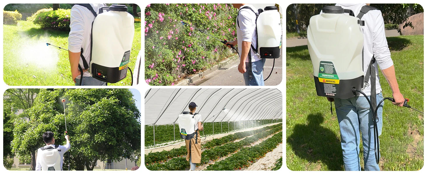 4 Gallon Backpack Sprayer 16L Battery Powered Garden Sprayer 75 PSI Electric Sprayer 2.5Ah Battery&Charger included