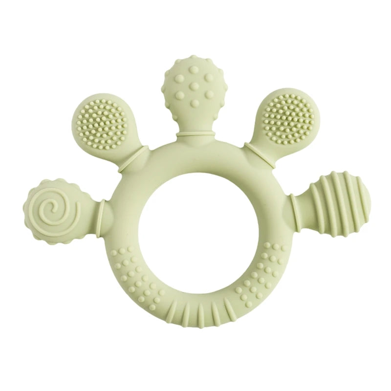Silicone Teether Ring BPA Free — Baby Chewing Toy | 0-12 Months Gift