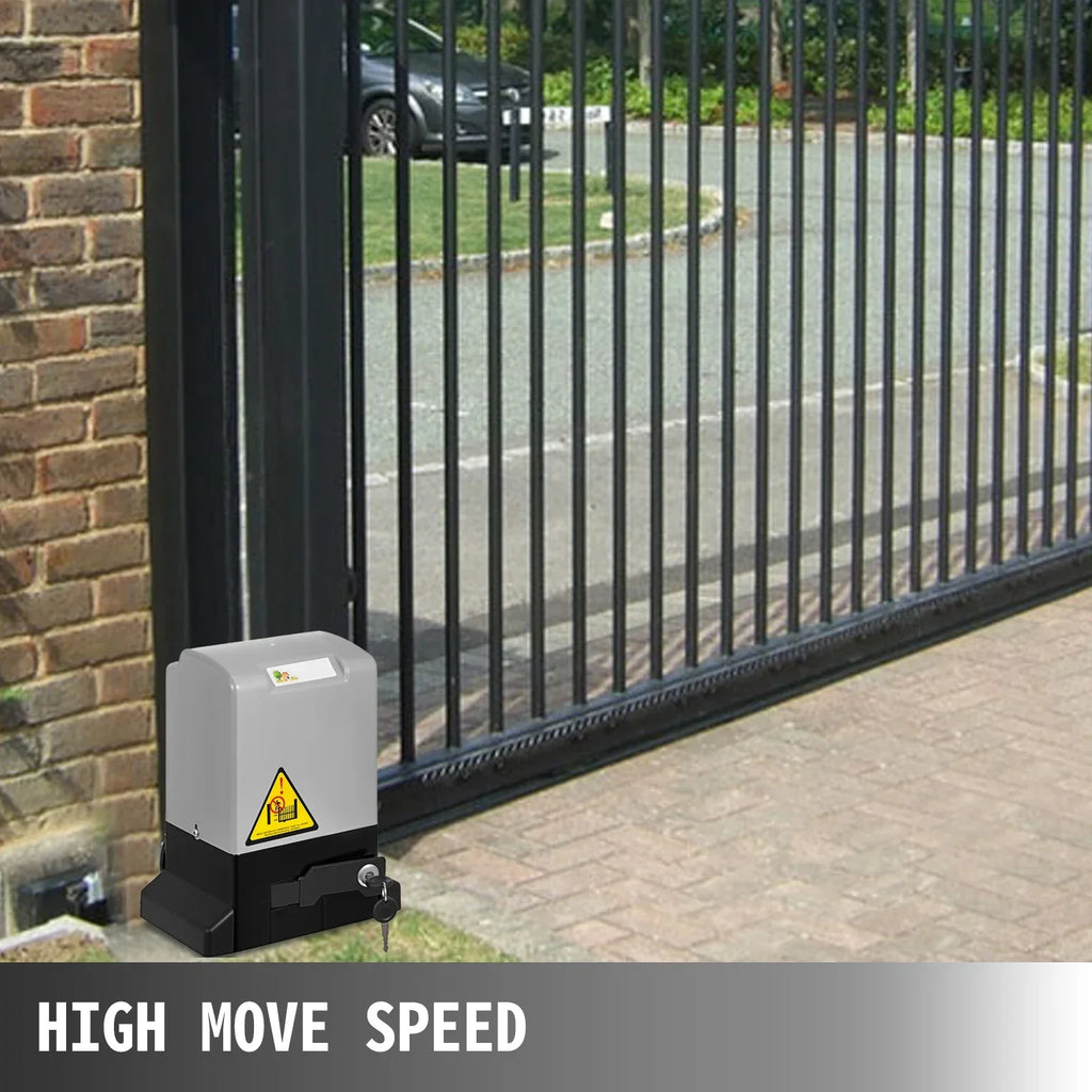 Gate Opener 1300LBS Electric Garage Door Opener Automatic Sliding 2 Keys With 4m Racks Operator for Hotel Factory School