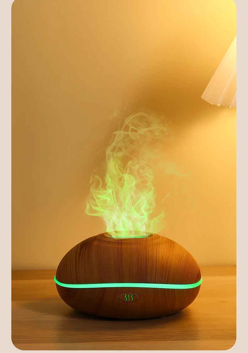 Aroma Humidifier flame Can Add Essential Oil Small AromaRelax Machine Air Humidifier Equipped with colorful lighting function