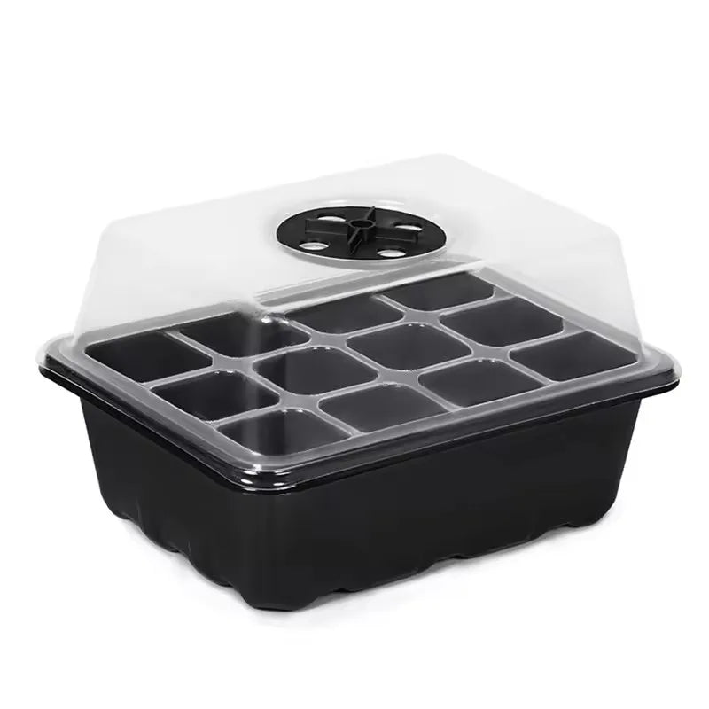 Seed Starter Kits Seedling Starter Trays (12 Cells per Tray) Humidity Adjustable Plant Germination Kits Garden Seed Starting Tra